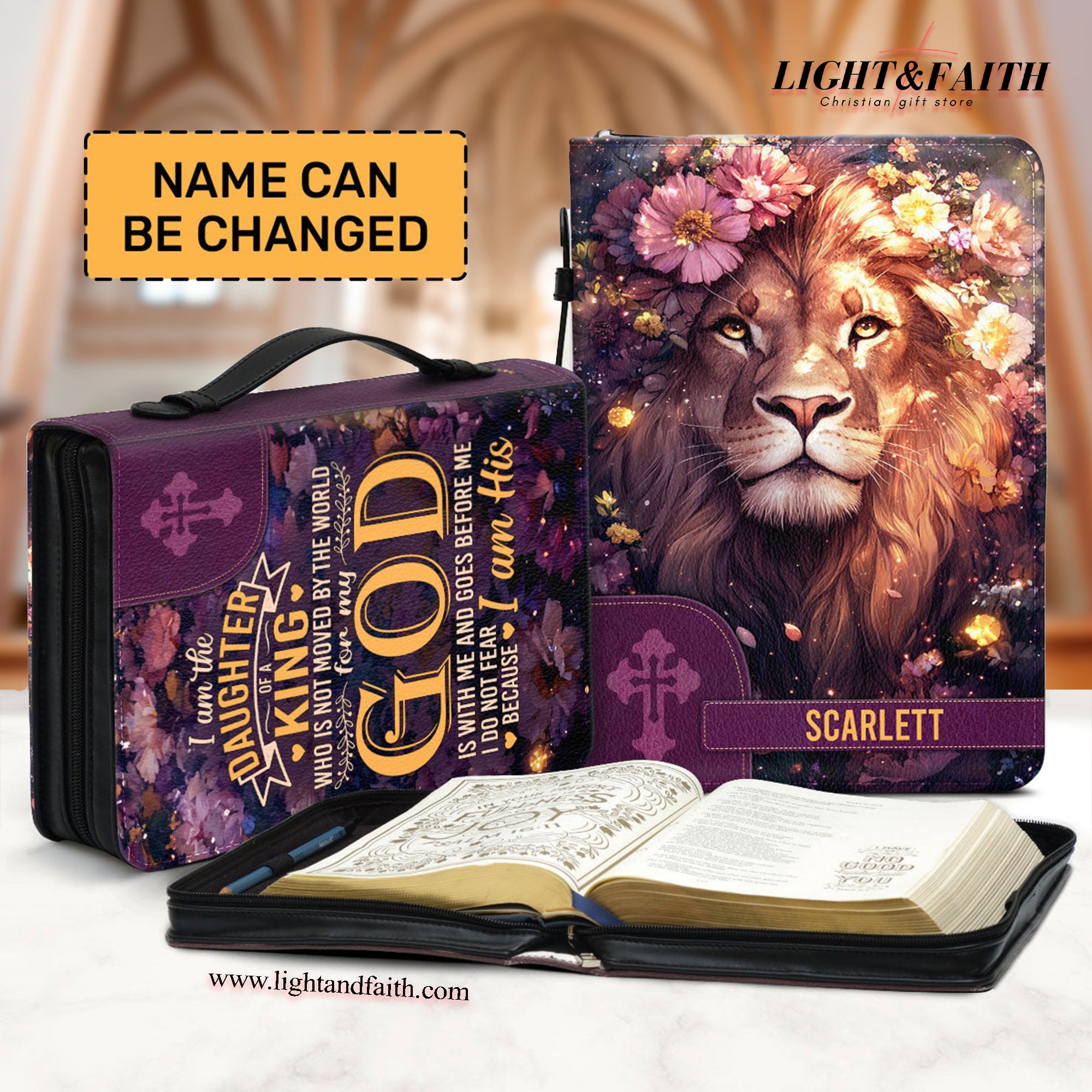 I Am The Daughter Of A King Leather Book Cover, Personalized Bible Cover, Christian Gift, Bible Covers Jesus Gifts